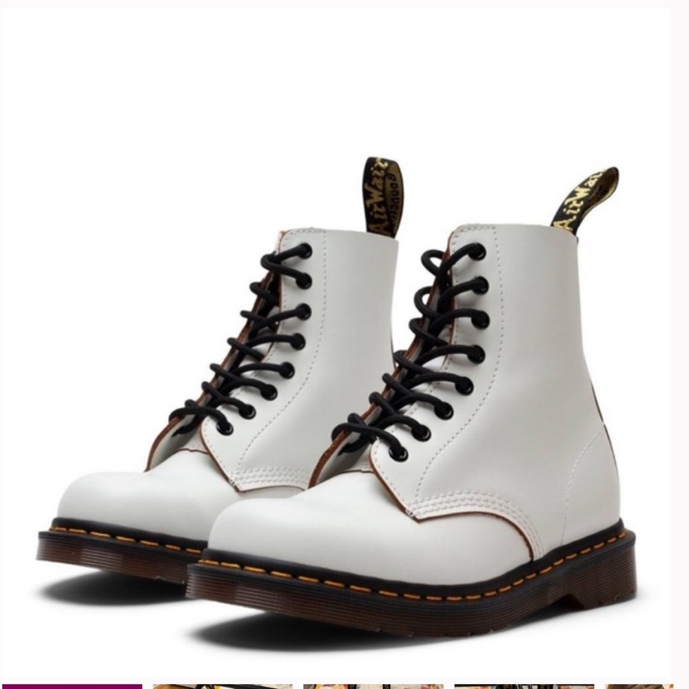 Dr. Marten 1460 White Patent Combat Boot Womens